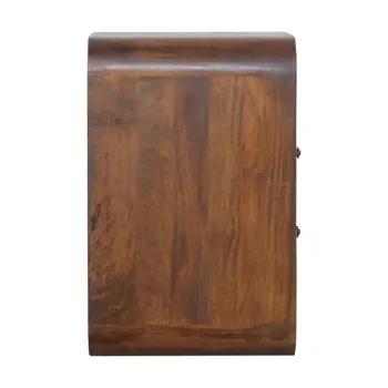 22" Brown Solid Wood Three Drawer Nightstand