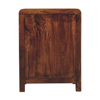 24" Walnut Solid Wood Three Drawer Nightstand