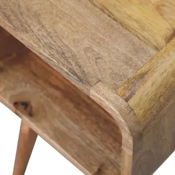 20" Brown Solid Wood Square Nightstand