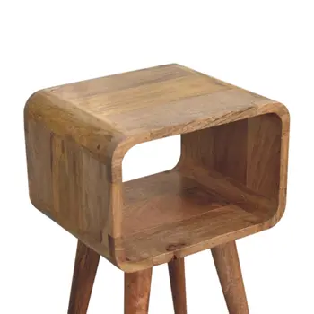 20" Brown Solid Wood Square Nightstand