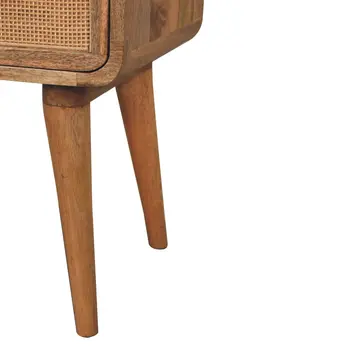 22" Beige Solid Wood Two Drawer Nightstand