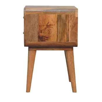 22" Beige Solid Wood Two Drawer Nightstand