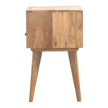 23" Beige Solid Wood One Drawer Nightstand
