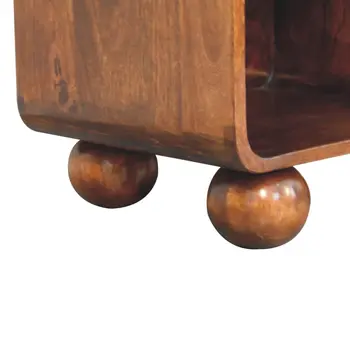 21" Brown Solid Wood Square One Drawer Nightstand
