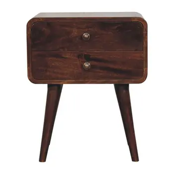 22" Chestnut Solid Wood Two Drawer Nightstand
