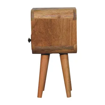 16" Beige Solid Wood Square One Drawer Nightstand