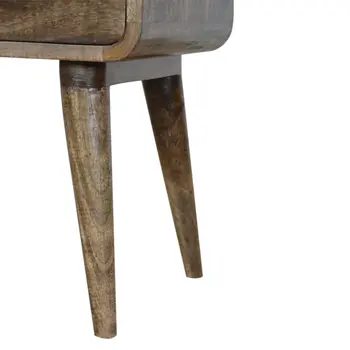22" Gray Solid Wood Two Drawer Nightstand