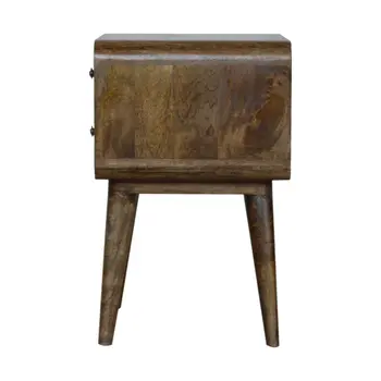 22" Gray Solid Wood Two Drawer Nightstand