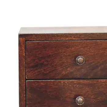 22" Walnut Solid Wood Square Two Drawer Nightstand