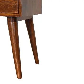 22" Brown Solid Wood One Drawer Nightstand