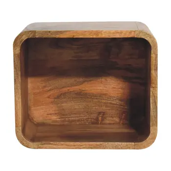 12" Beige Solid Wood Square Floating Nightstand