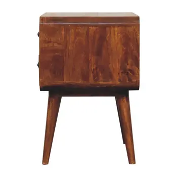 24" Chestnut Solid Wood Two Drawer Nightstand