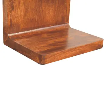 22" Chestnut Solid Wood One Drawer Nightstand With Floor Shelf