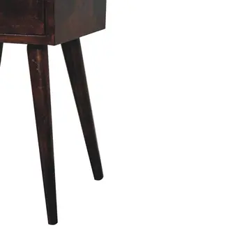 22" Walnut Solid Wood Square One Drawer Nightstand