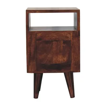20" Walnut Solid Wood Square Two Drawer Nightstand