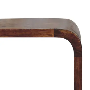 16" Brown Solid Wood Square Nightstand