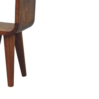 16" Brown Solid Wood Square Nightstand