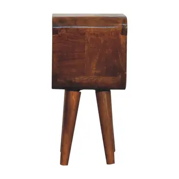 16" Brown Solid Wood Square Nightstand