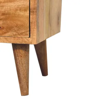 20" Brown Solid Wood Two Drawer Nightstand