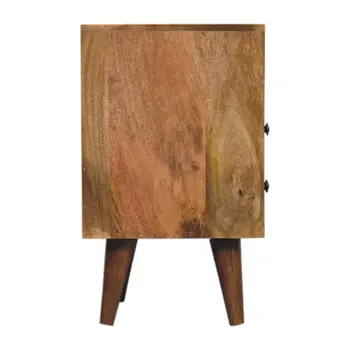 20" Brown Solid Wood Two Drawer Nightstand
