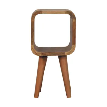 16" Brown Solid Wood Square Nightstand