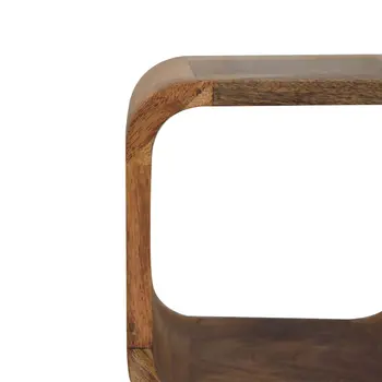 16" Brown Solid Wood Square Nightstand