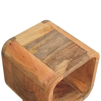 16" Brown Solid Wood Square Nightstand
