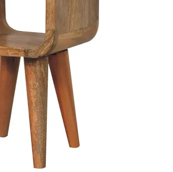16" Brown Solid Wood Square Nightstand