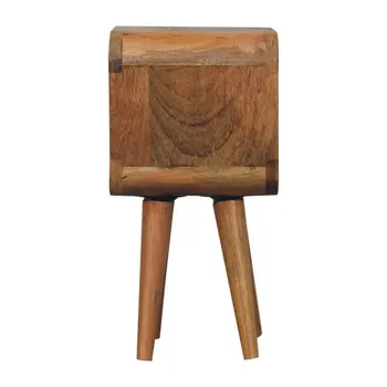 16" Brown Solid Wood Square Nightstand
