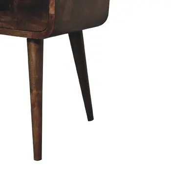 22" Brown Solid Wood Square Two Drawer Nightstand