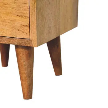 20" Brown Solid Wood Two Drawer Nightstand