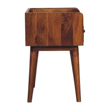 22" Brown Solid Wood One Drawer Nightstand
