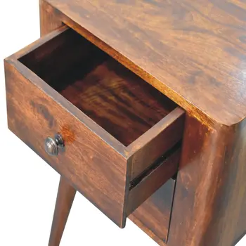 24" Chestnut Solid Wood Square Two Drawer Nightstand