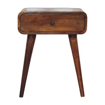 22" Chestnut Solid Wood One Drawer Nightstand