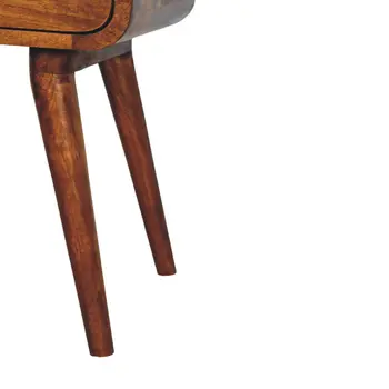 19" Brown Solid Wood Square One Drawer Nightstand