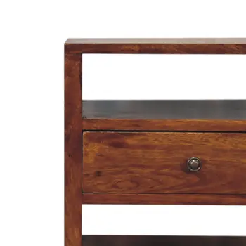 24" Chestnut Solid Wood One Drawer Nightstand