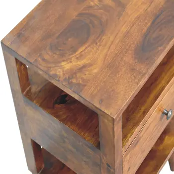 24" Chestnut Solid Wood One Drawer Nightstand