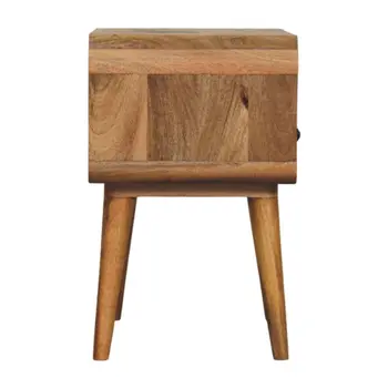 22" Light Brown Solid Wood One Drawer Nightstand