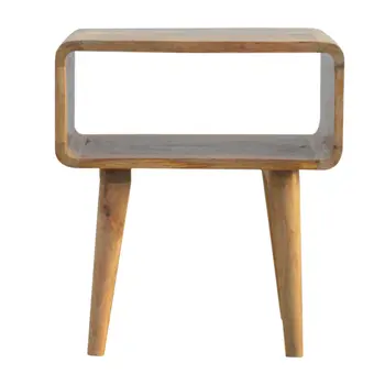 20" Beige Solid Wood Nightstand