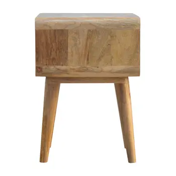 20" Beige Solid Wood Nightstand