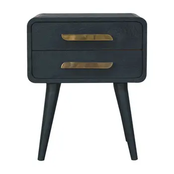 22" Midnight Solid Wood Two Drawer Nightstand