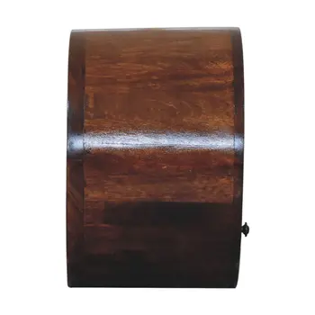 16" Chestnut Solid Wood Round One Drawer Floating Nightstand