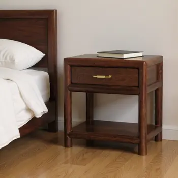 20" Chestnut Solid Wood Square One Drawer Nightstand