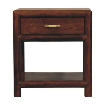 20" Chestnut Solid Wood Square One Drawer Nightstand