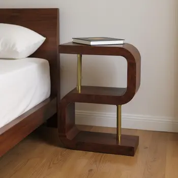 24" Chestnut Solid Wood Zig Zag Nightstand