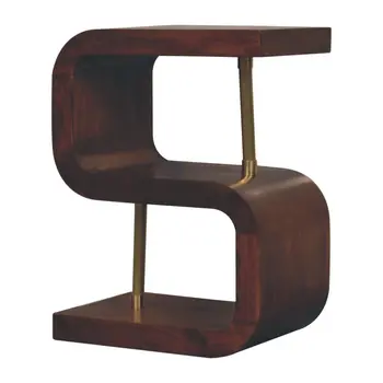 24" Chestnut Solid Wood Zig Zag Nightstand