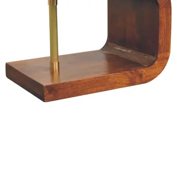 24" Chestnut Solid Wood Zig Zag Nightstand