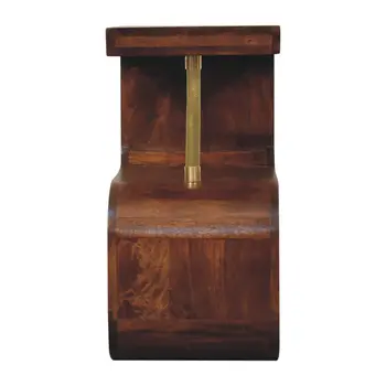 24" Chestnut Solid Wood Zig Zag Nightstand