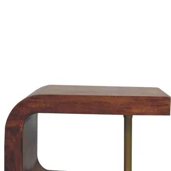 24" Chestnut Solid Wood Zig Zag Nightstand