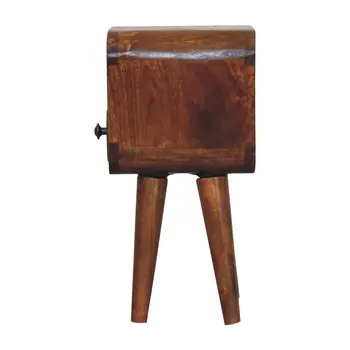16" Brown Solid Wood Square One Drawer Nightstand